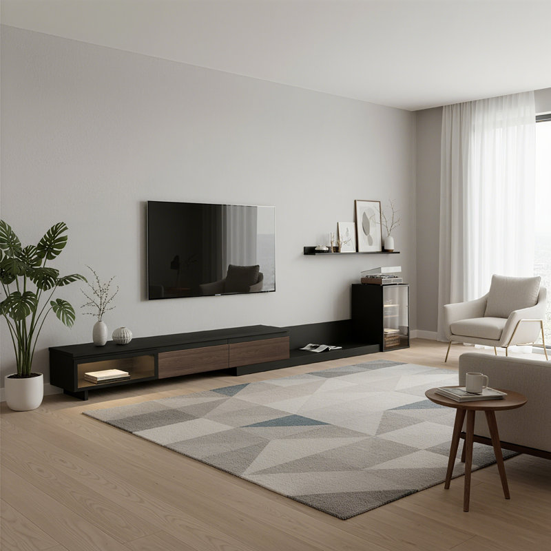 Ensemble de meuble télé et d'armoire moderne avec porte en verre Modern Modern