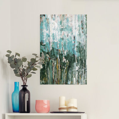 Abstract Turquoise Forest II -Canvas Print Only - NOT FRAMED