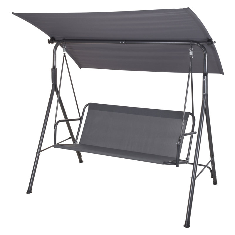 Kylee 2 Person Hanging Porch Swing, Dark Grey