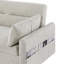 Canapé-lit de 55,1 po avec canapé-lit et dossier amovible, poches de rangement, 2 coussins moelleux, ports USB pour salon, chambre à coucher, appartement, bureau, beige