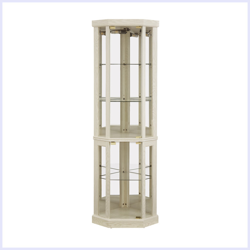 Vitrine vitrée moderne avec rangement, Blanc antique