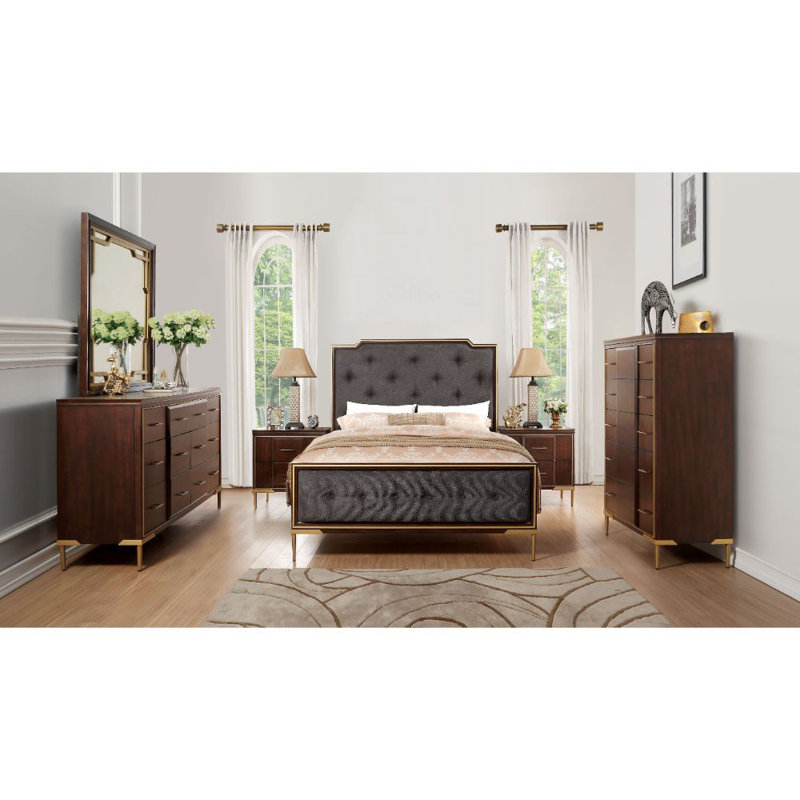 Table de chevet 2 tiroirs en bois massif brun