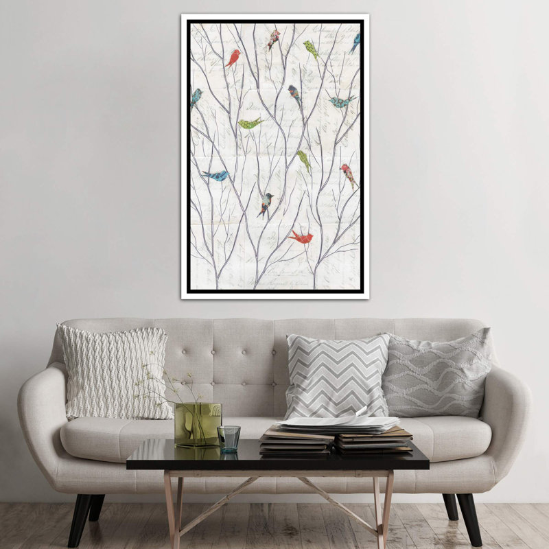 «Summer Birds Context I», impression, Toile blanche encadrée, H 48 po x l 32 po x P 1,5 po