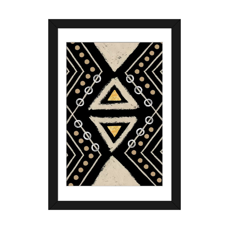 « motif i », impression sur toile, H 24 po x l 16 po x P 1 po, Papier d'art encadré noir, Blanc