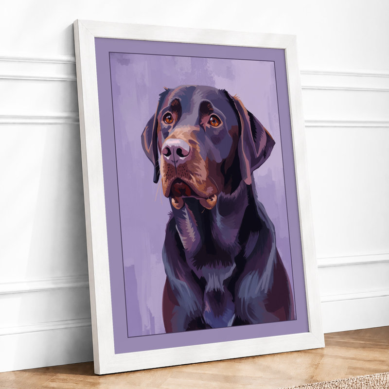 Quiet Labrador Modern - Framed Print, A1 - 84.1 x 59.4 cm, White