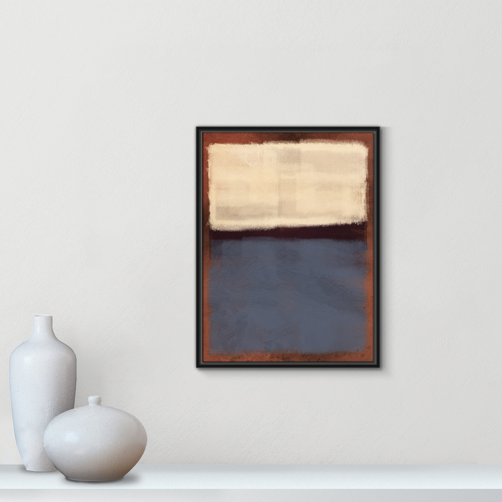Coronado "Alabaster Burst" Painting, 25.5" H x 19.5" W x 2" D, Black Framed