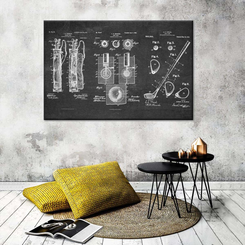 Golf Patents, reproduction sur toile, L 16 po x H 24 po