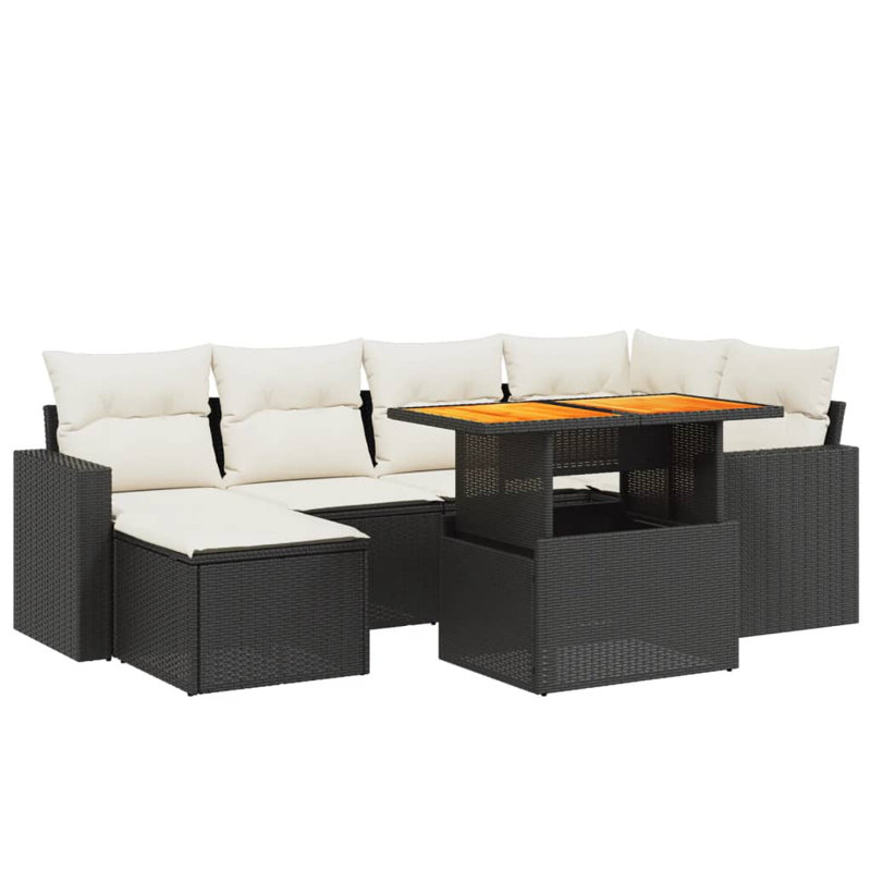Vidaxl Garden Sofa Set Black, Cream White
