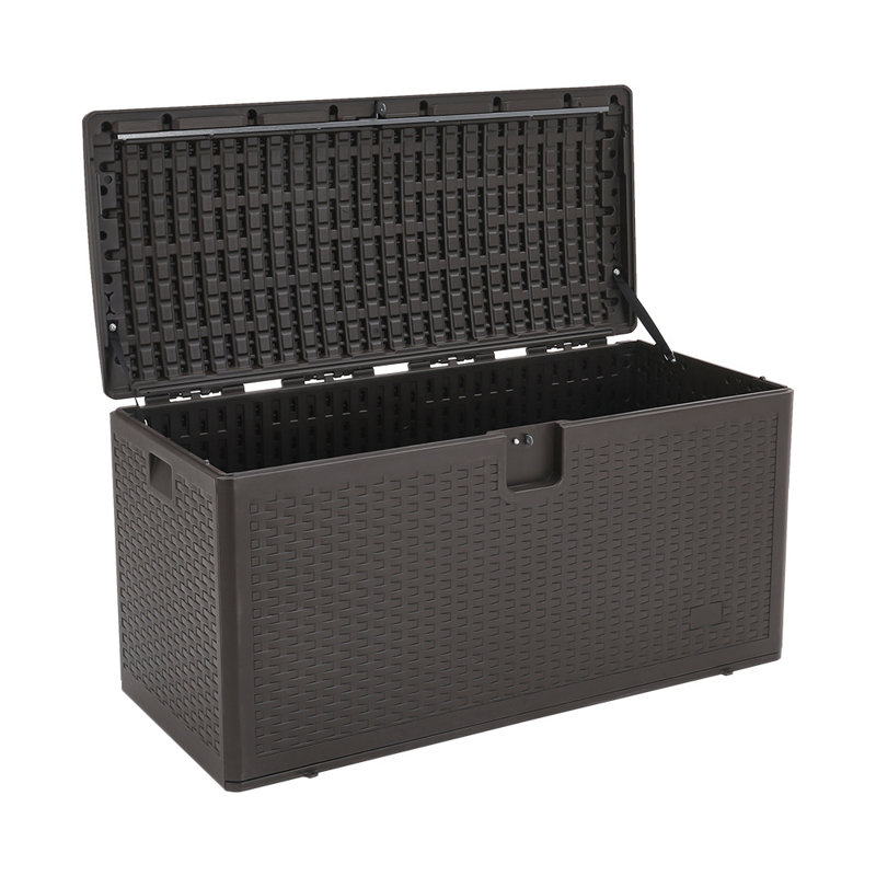 17 Stories Marwo 127cm W 99L Water Resistant Plastic Lockable Storage Bench, Brown