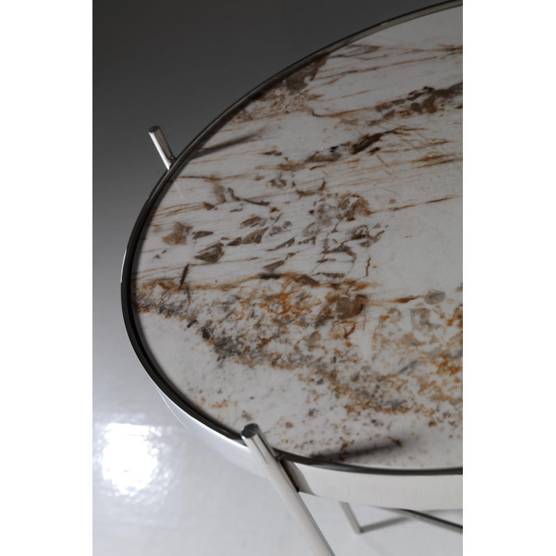 Table d'appoint en verre et acier Luxe, multicolore