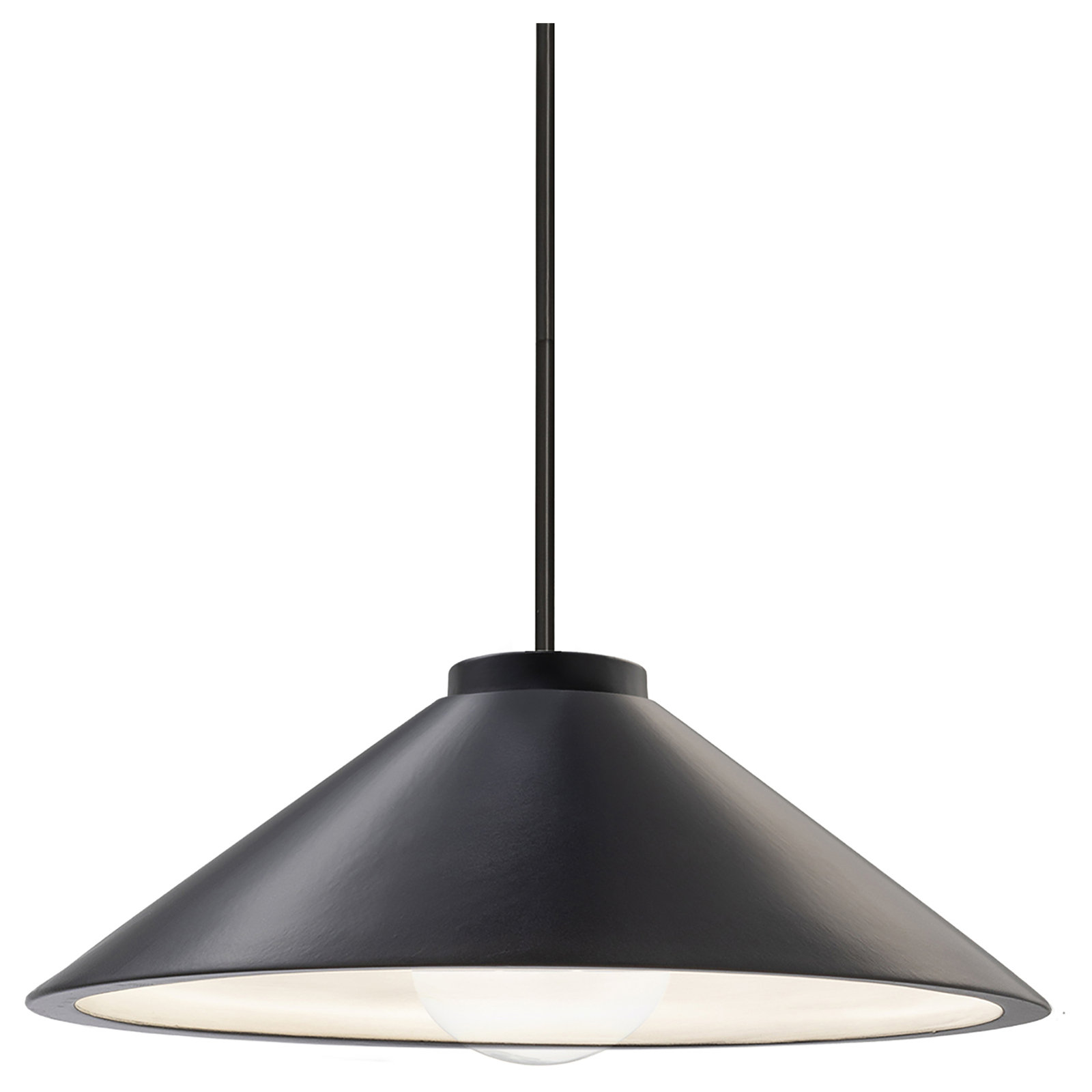 1 - Light Cone Cone LED Pendant with Metal Accents, Matte Black, Antique Gold