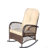 Outdoor Wicker Rocking Chair With Wide Seat, Thick, Soft Cushion, Rattan Rocker W/Steel Frame, High Weight Capacity For Patio, Garden, Backyard, Cushion-222149296