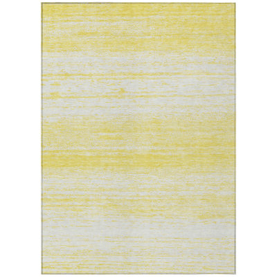Tapis intérieur lavable rayé jaune et ivoire 9 pi x 12 pi