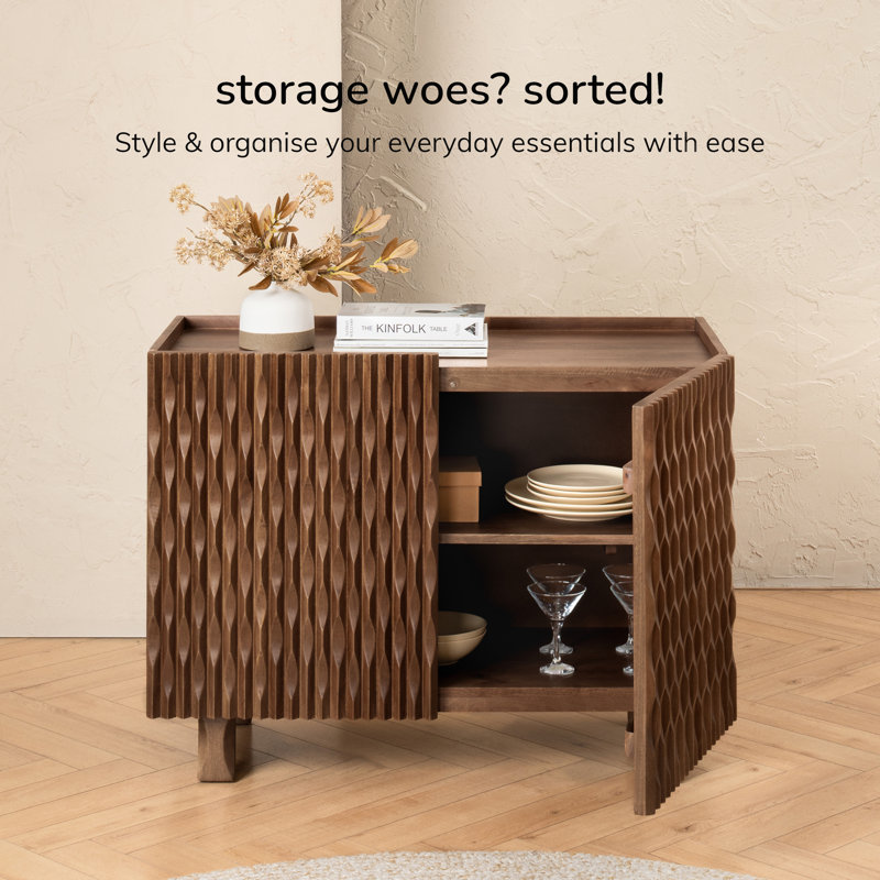 Romana Solid Mango Wood Accent Cabinet
