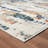 Abstract Ivory/Blue/Gray High-Low Area Rug-608706960
