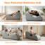 Chaise longue en velours gris clair pour le yoga et la méditation-416946093