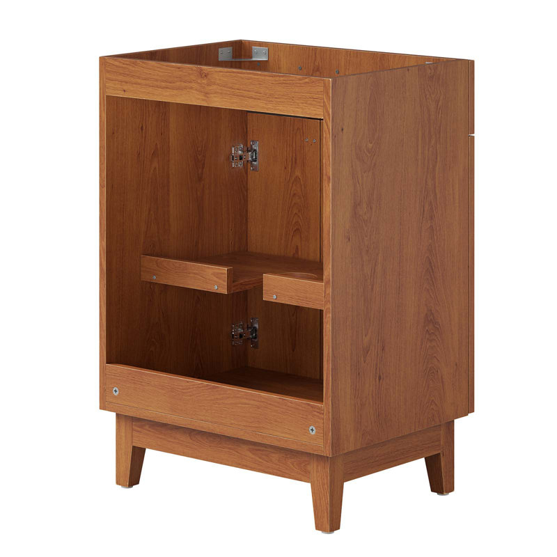 Miles 24" Walnut Bathroom Vanity Cabinet with Asymmetrical Doors