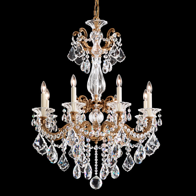 La Scala 8 - Light Chandelier, Heritage Clear, Florentine Bronze