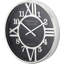 Silver Metal and Black Round Wall Clock