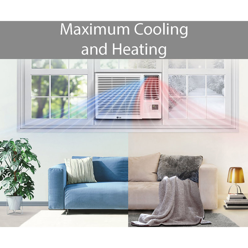 LG 18000 BTU White Wi-Fi Window Air Conditioner with Heater and Remote