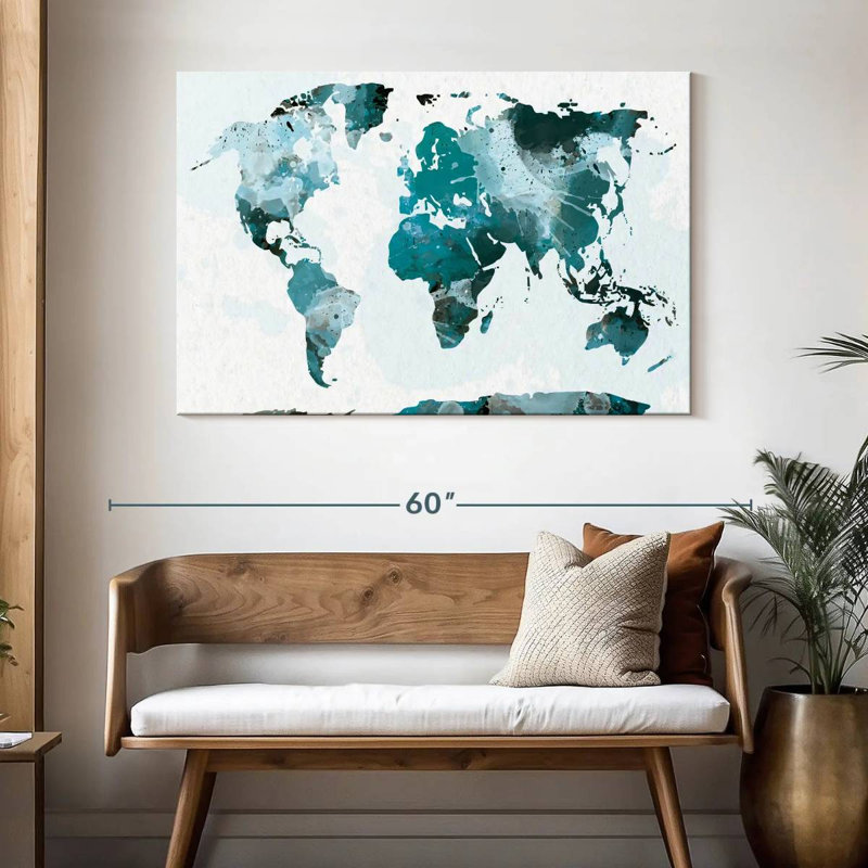 Carte du monde Aliaz, H 32 po x l 48 po