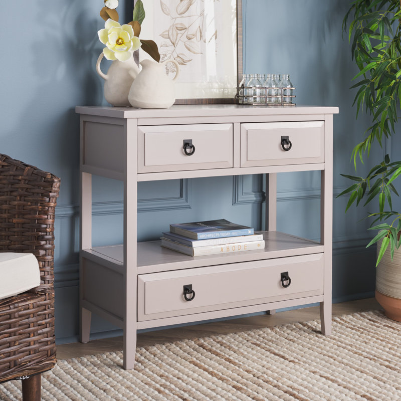 Console en bois massif 31,9 po Sadie, Gris quartz