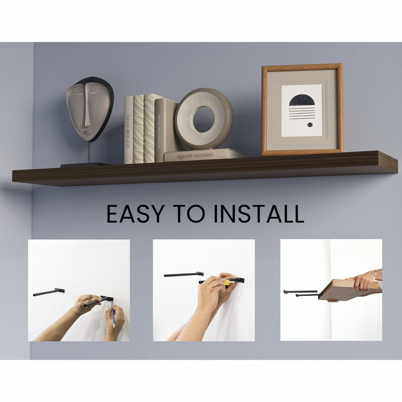 2 Piece Floating Shelf, Dark Oak