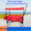 Garden Shopping Beach Cart Folding Wagon  Red