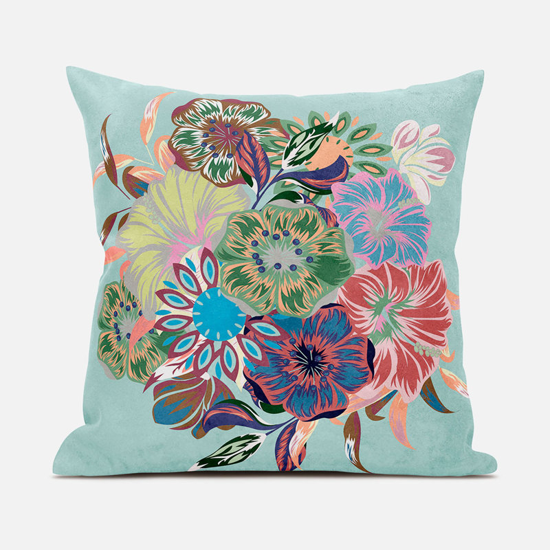 Housse et insert de coussin décoratif en polyester , 16 po x 16 po, Brun / vert