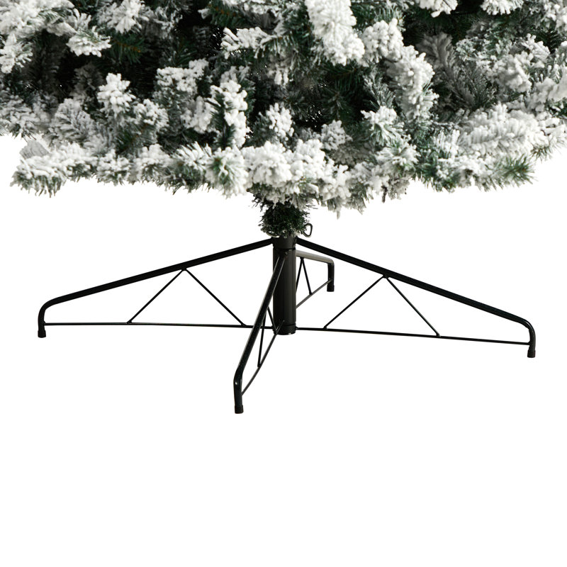 Arbre de Noël enneigé et givré avec lumières DEL fixes / constantes, H 9 pi