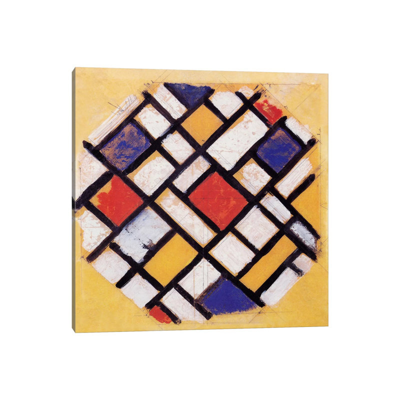 Studie Für Die Decke Einer Universitätshalle (Study For A Composition) by Theo Van Doesburg - Wrapped Canvas Painting