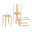 Ensemble de 4 tabourets empilables avec plateau carré et coins arrondis-1090429500