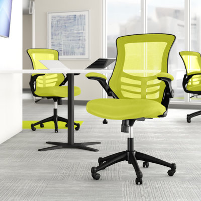Jayetta Mid-Back Mesh Swivel Ergonomic Office Chair with Flip-Up Arms