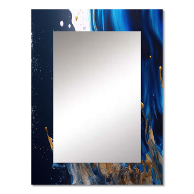 Ice Paint Splash I - Blue Wall Mirror Decor