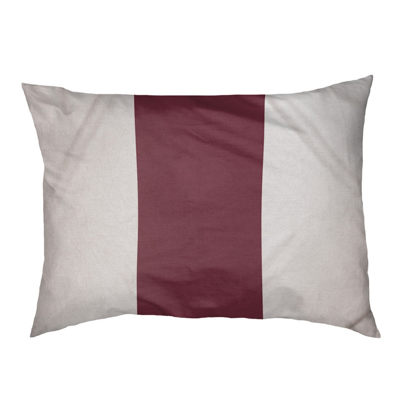 Coussin Washington, Moyen (l 40 po x P 30 po x H 6,5 po), Blanc / Bourgogne