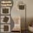  Arc Floor Lamp Construction Vehicles Equipment Yellow Cranes Dump Trucks Excavators Tall Modern Standing Lamp LED Adjustable Linen Lampshade 3 Color Temperatures