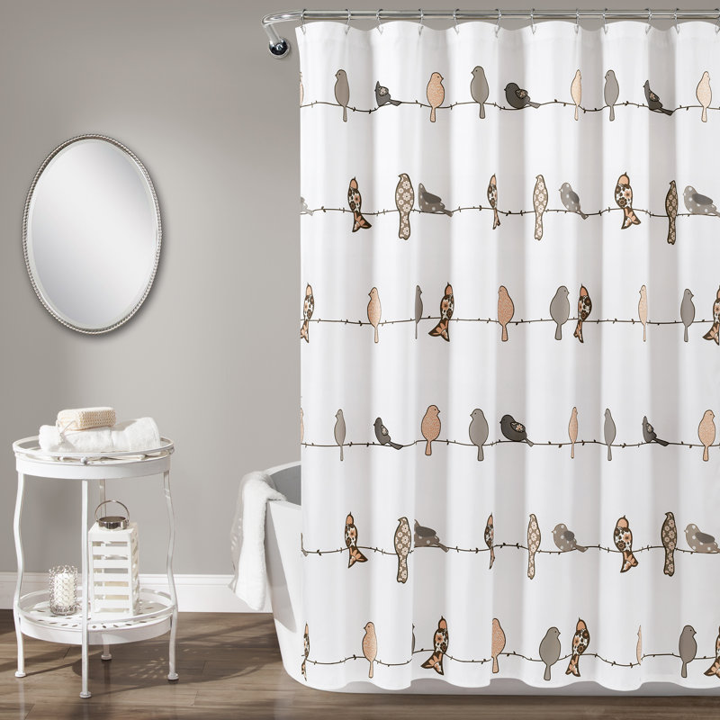 Rideau de douche simple Rowley Birds, Rosé