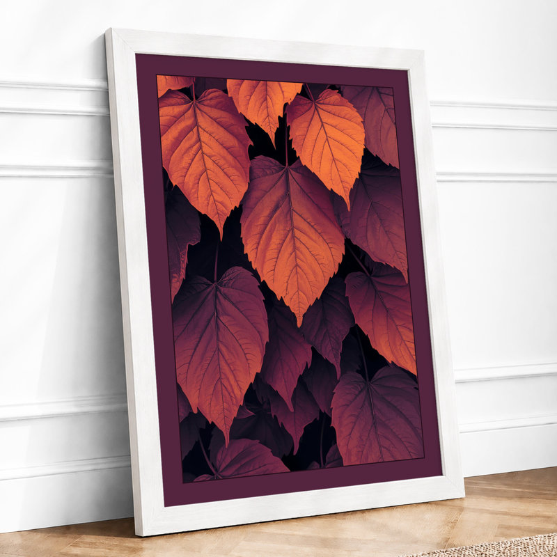 Autumn Leaves Study Botanical - Framed Print, A4 - 29.7 x 21.0 cm, White