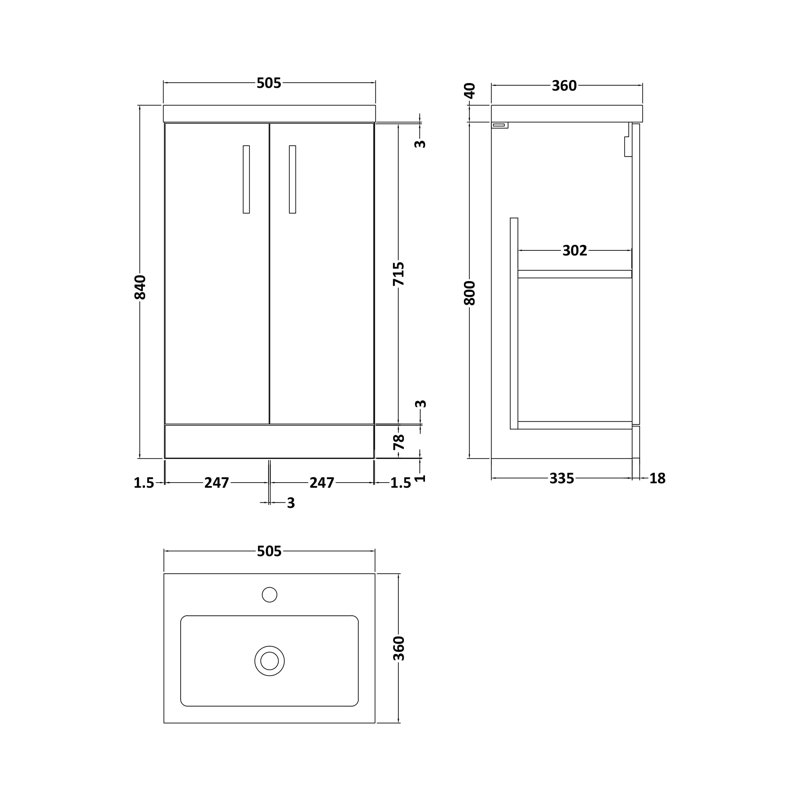 Arno 505mm Single Bathroom Vanity with Drop In Polymarble Basin, Satin Green