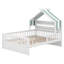 Lit plateforme House avec tablette de tête de lit et cadre de lit double en bois-323723725-323723722