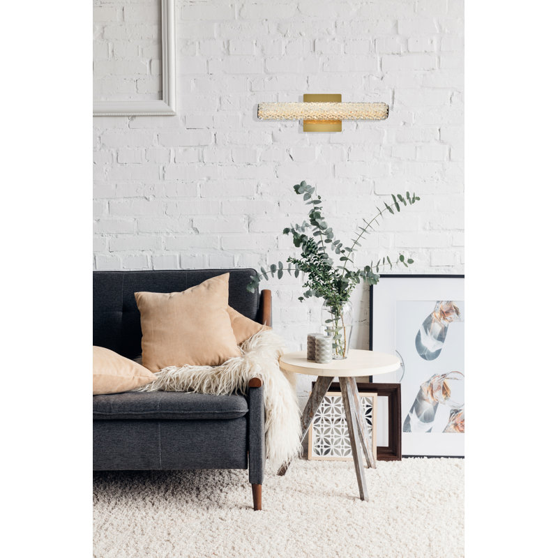 Bowen Adjustable Led Mordechay, Satin Gold, 5.5" H x 18" W x 4.5" D