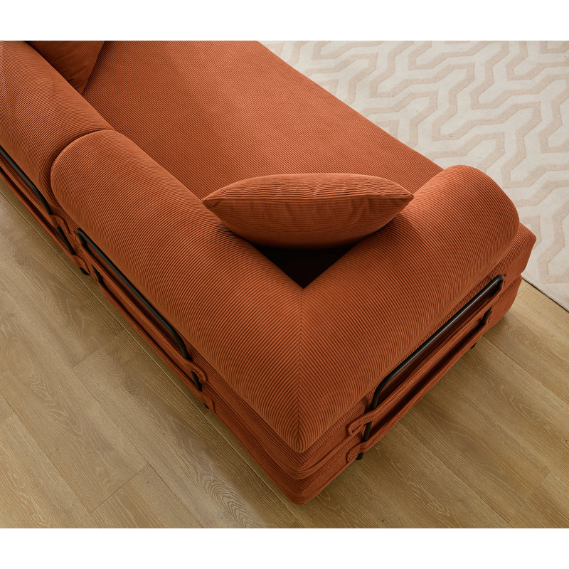 Canapé-lit convertible modulaire avec revêtement en velours côtelé, combinaison de bricolage 4 en 1, très grand, pliable et confortable pour la vie moderne