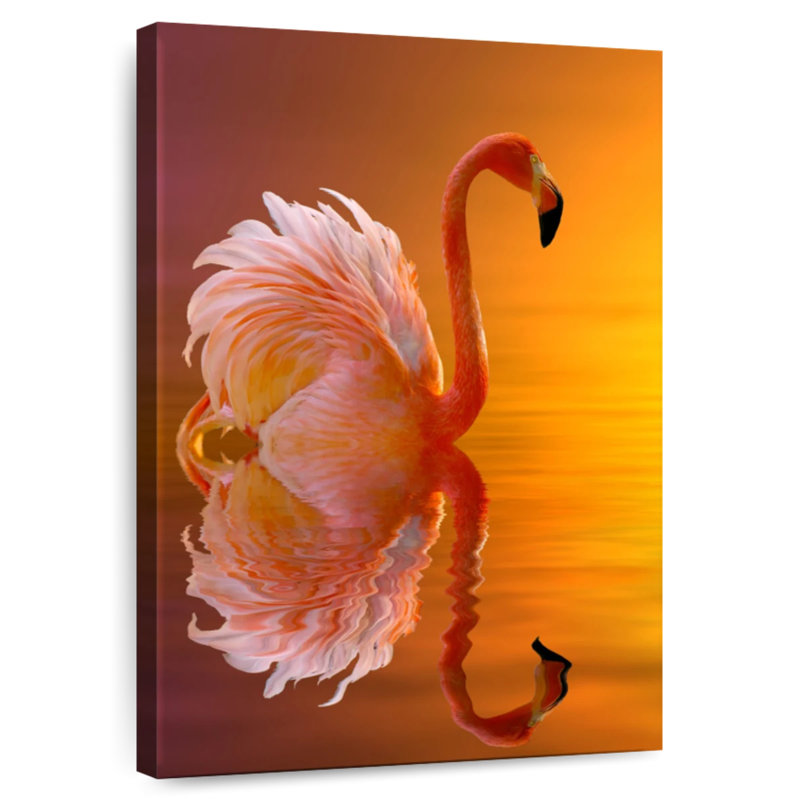 Brampt Flamingo Water Reflection, 12" H x 8" W