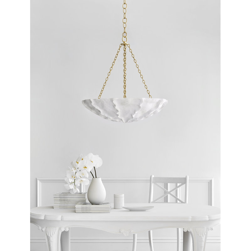 AERIN Benit Medium Sculpted Chandelier, Plaster White