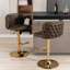 Chaises de bar pivotantes à hauteur de siège réglable - Pu moderne revêtu de tissu d'ameublement, de dossier, pour la maison et l'îlot de cuisine (brun, 2 brun, rembourré avec dossier, et de-2113907403-2113907405