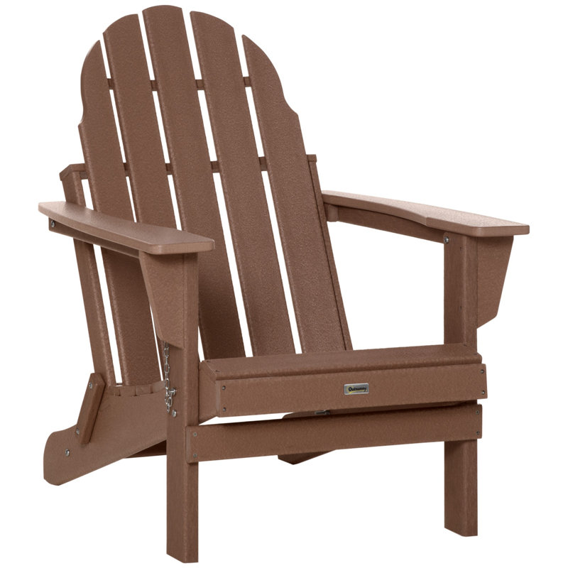 Chaise Adirondack en bois massif Andrekia, Brun