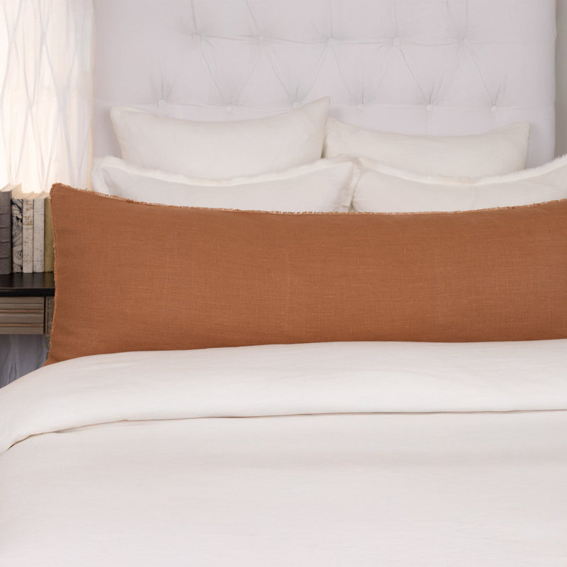Coussin de corps en lin Ramsey, ocre