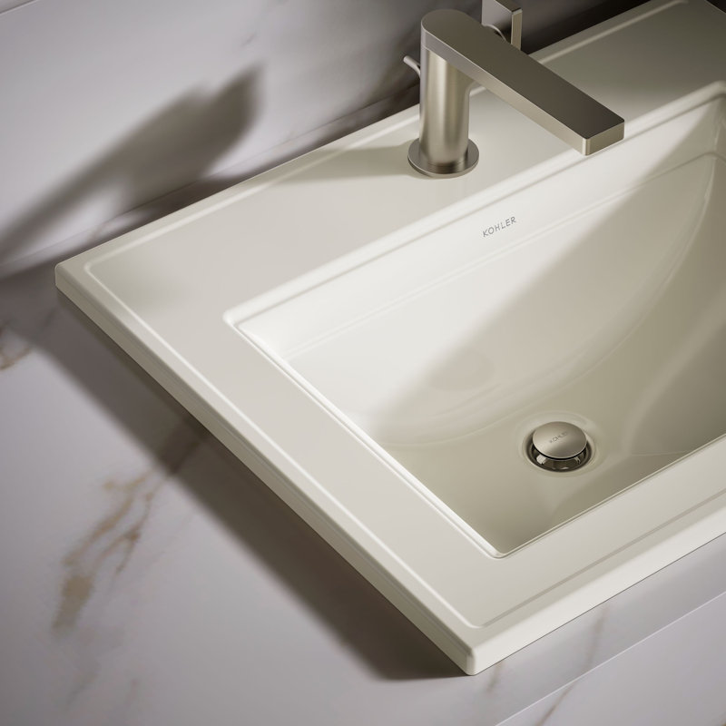 Memoirs® Stately Drop-in Bathroom Sink, Biscuit, Single Hole