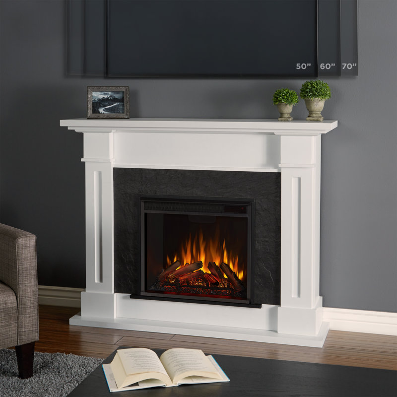 Kipling 54" Electric Fireplace by Real Flame, White