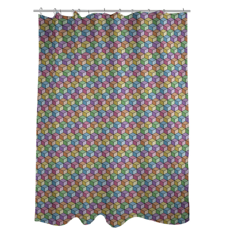 Rideau simple sower cube en arc de elizabeth katelyn, Vert / Bleu / Jaune